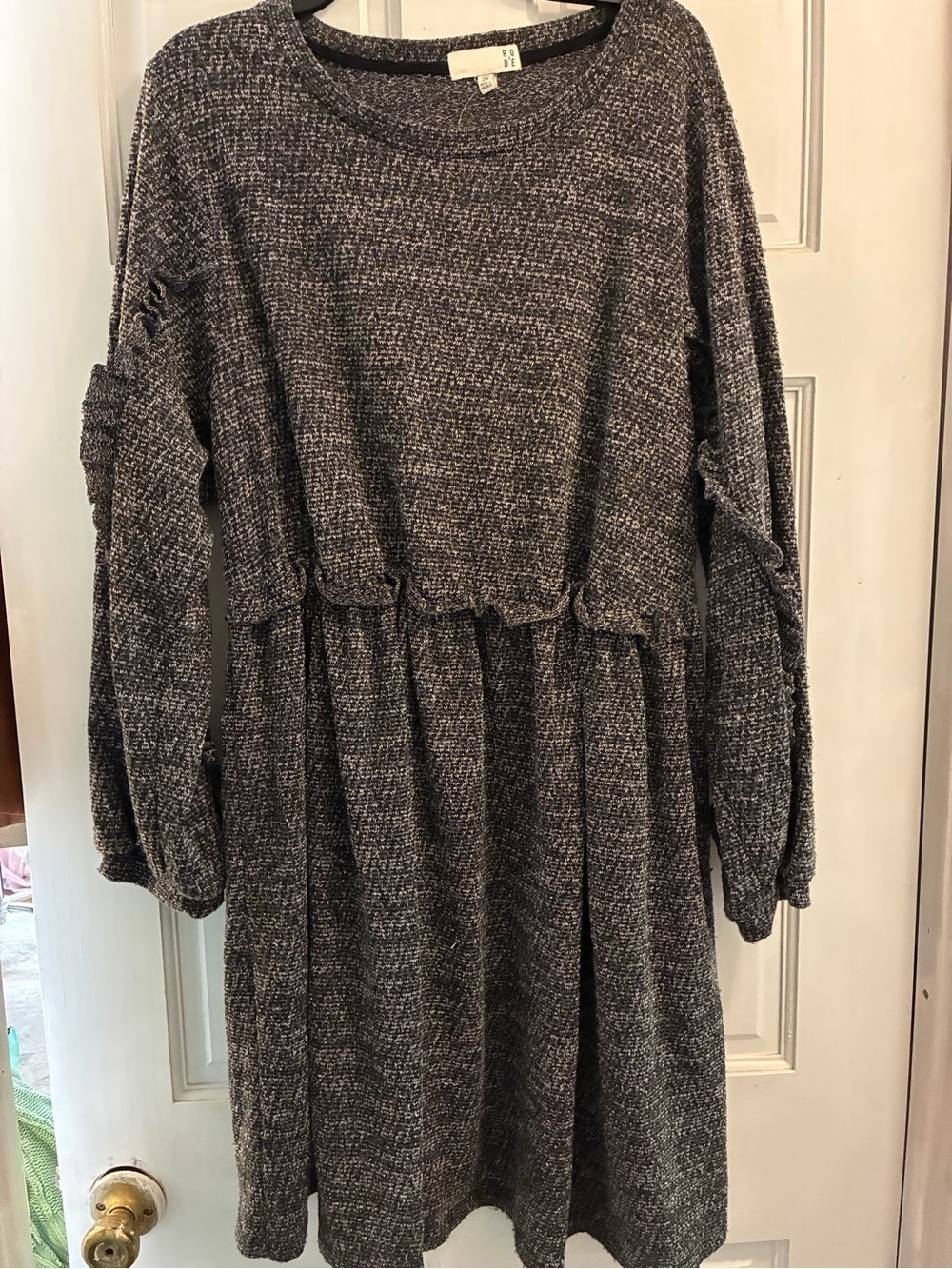 Anthropologie Ro & De Cozy Black-Gray Knit Women’s Dress